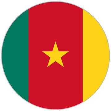 Cameroon round flag icon Stock Illustration