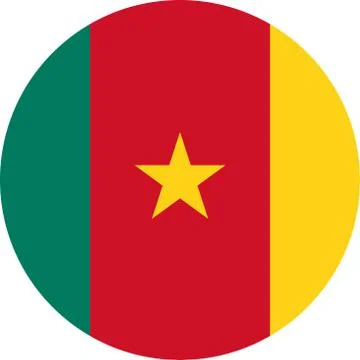 Cameroon round flag icon vector Stock Illustration