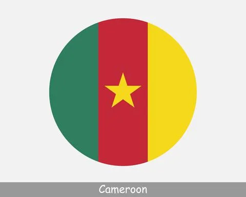 Cameroon Round Flag Stock Illustration