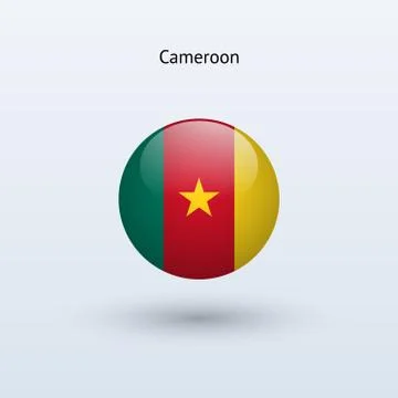 Cameroon round flag. Vector illustration. Stock Illustration