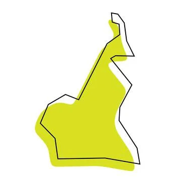 Cameroon simplified vector map Illustrazione stock