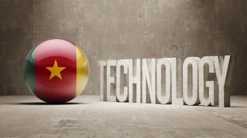 Cameroon. Technology Concept. Stock Illustration