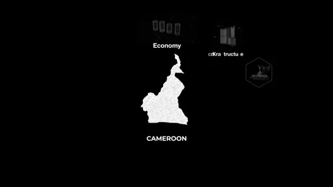 Cameroon technology map with animated charts Stock Footage 340983782