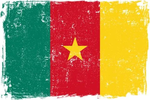 Cameroon Vector Flag on White Stock Illustration