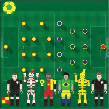 Cameroon vs Brazil Stock Illustration