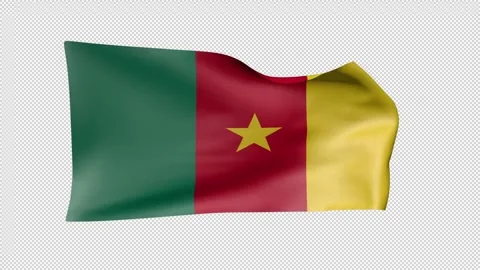 Cameroon Waving Flag Transparent Alpha Stock Footage 274066207