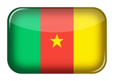 Cameroon web icon rectangle button 스톡 일러스트