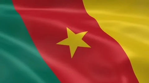 Cameroonian flag in the wind Stock Photos