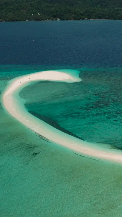 Camiguin white sandbar the White Island. Philippines. Stock Footage 294962879