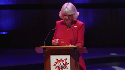 Camilla demands end to heinous problem of domestic abuse Stock Footage 148580414