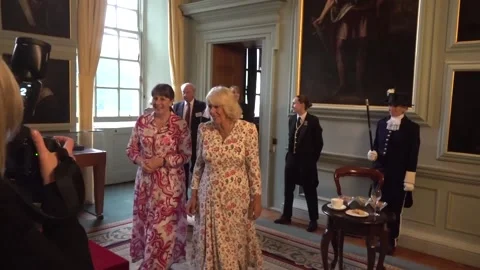 Camilla hosts reception for Queen's Nursing Institute at Palace of Holyroodhous Video stock 312359249
