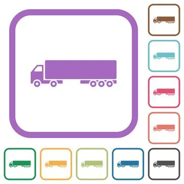 Camion side view simple icons Stock Illustration