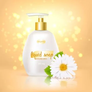 Cammomile Soap Background Stock Illustration
