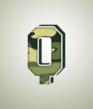 CAMO Character Set, detailed vector font Stockillustratie