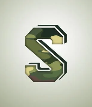 CAMO Character Set, detailed vector font Stockillustratie