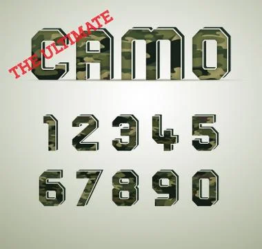 CAMO Character Set, detailed vector font イラスト素材