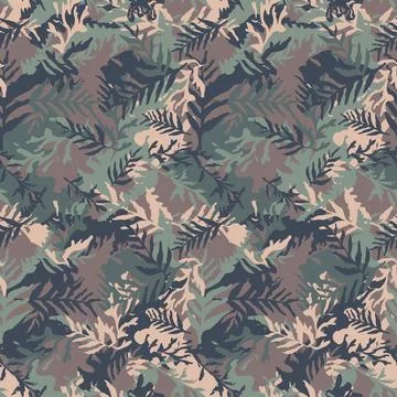 Camo with leaf, seamless pattern. Vector イラスト素材
