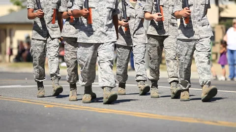 Camo march Stock-Footage 4977845