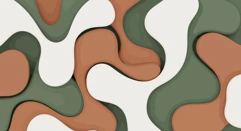 Camo pattern with green and brown shapes Stock Illustration