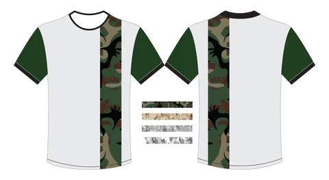 Camo with t shirt template Stock Illustration