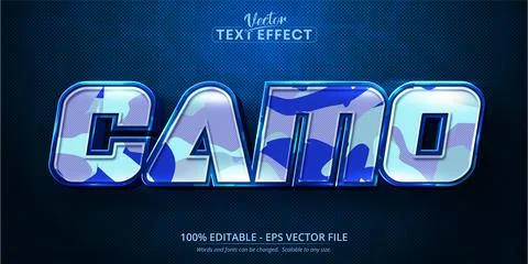 Camo text, cartoon style editable text effect Stock Illustration