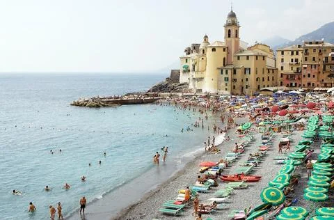Camogli beach Stock Photos