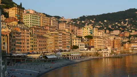 Camogli during the sunset Stock Footage 143858521
