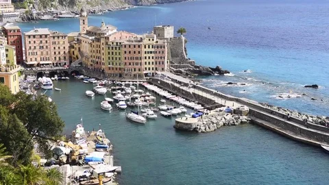 Camogli, the harbour Stock Footage 74924069