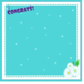 Camomile blue background with frame, vector illustration Stock Illustration