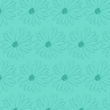 Camomile flowers pattern Stock Illustration