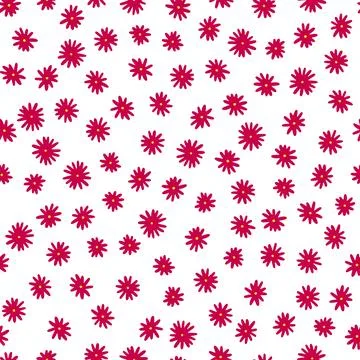 Camomile seamless pattern. Hand drawn pink flowers 스톡 일러스트