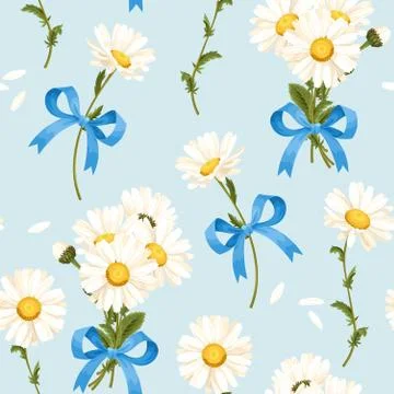 Camomile seamless pattern Stock Illustration