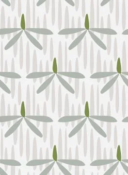 Camomile seamless pattern vector floral design primitive scandinavian Stock Illustration