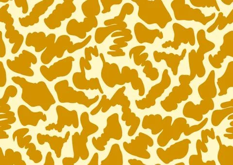 Camouflage abstract seamless pattern in yellow and orange colors Stock Illustration