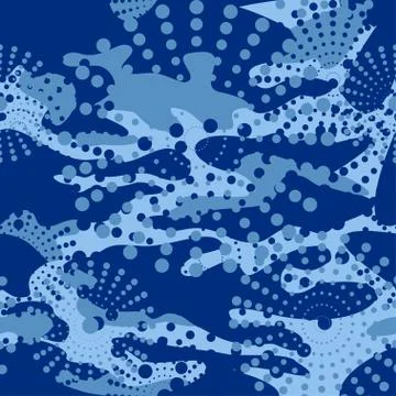 Camouflage and halftone pattern background seamless, mask clothi Stock Illustration