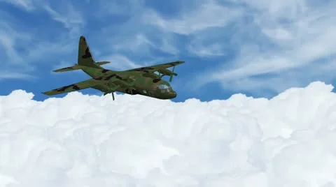 Camouflage army plane Stock Footage 12598716