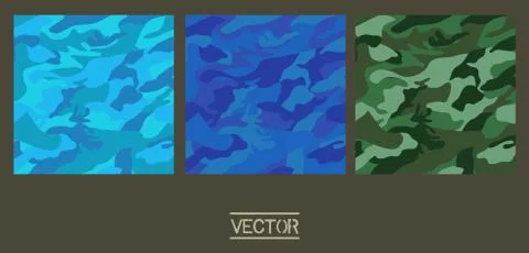 Camouflage fabric pattern shape Stock Illustration