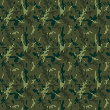 Camouflage Forest Seamless Tile Pattern Stock Illustration