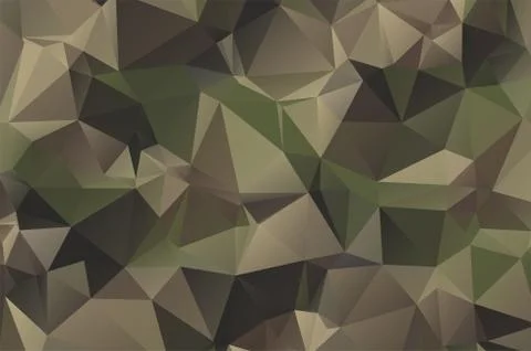 Camouflage Low poly crystal background. Polygon design pattern. Military Low pol Stock Illustration