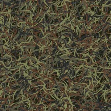 Camouflage needles plants, seamless pattern. Grunge ghillie green background Stock Illustration