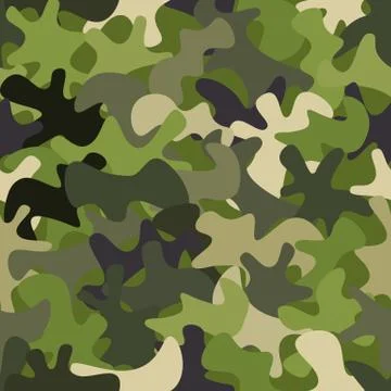 Camouflage pattern background. Classic clothing style masking camo repeat print Stock Illustration