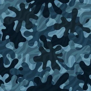 Camouflage pattern background. Classic clothing style masking camo repeat print Stock Illustration