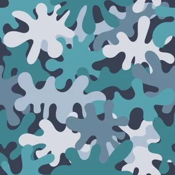 Camouflage pattern background. Classic clothing style masking camo repeat print 스톡 일러스트