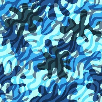 Camouflage pattern background. Classic clothing style masking camo repeat print Stock Illustration