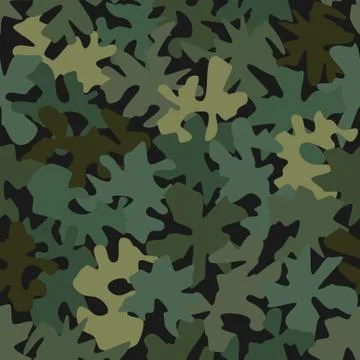 Camouflage pattern background. Classic clothing style masking camo repeat print Stock Illustration