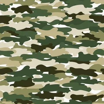 Camouflage pattern background. Classic clothing style masking camo repeat print Stock Illustration