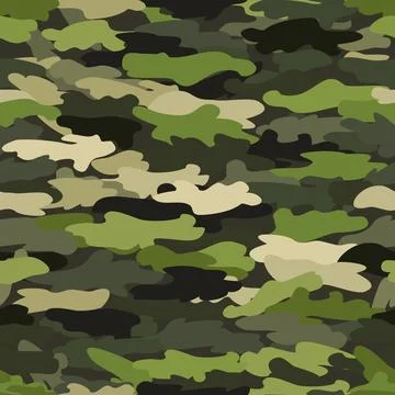 Camouflage pattern background. Classic clothing style masking camo repeat print Stock Illustration