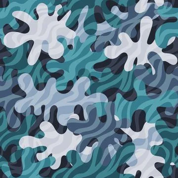 Camouflage pattern background. Classic clothing style masking camo repeat print 스톡 일러스트