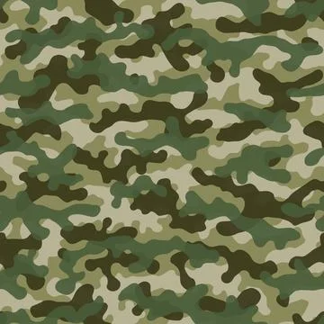 Camouflage pattern background. Classic clothing style masking camo repeat print Stock Illustration