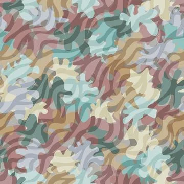 Camouflage pattern background. Classic clothing style masking camo repeat print Stock Illustration